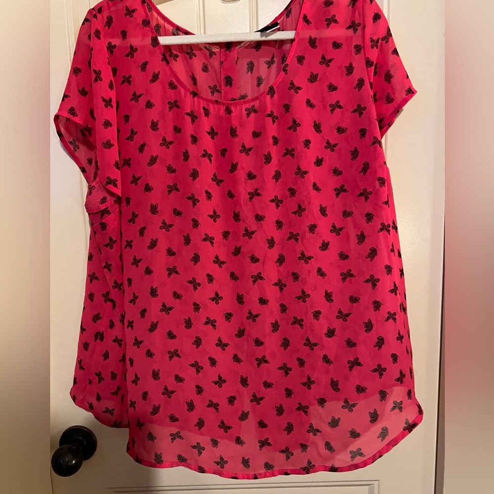 Torrid Pink Cap Sleeve Boxy Blouse